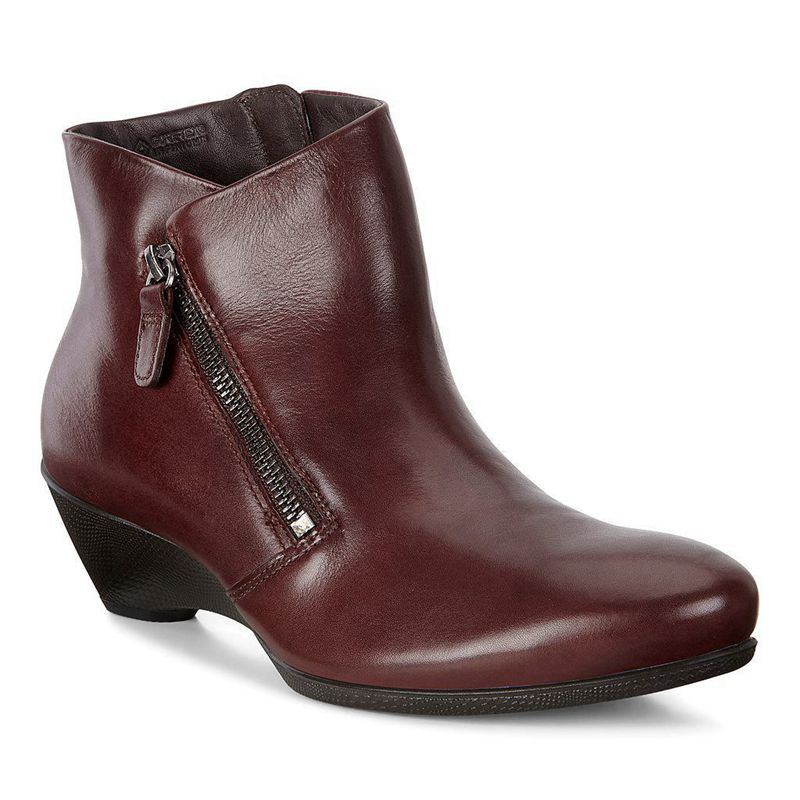 Botines Ankle Boots Ecco Sculptured 45 Para Mujer,Marrones,319805-KMW